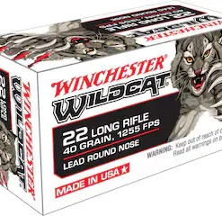 Winchester Wildcat Ammunition 22 Long Rifle 40 Grain Lead Round Nose