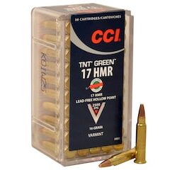 CCI Ammunition 17 Hornady Magnum Rimfire (HMR) 16 Grain Speer TNT Green Hollow Point Lead-Free